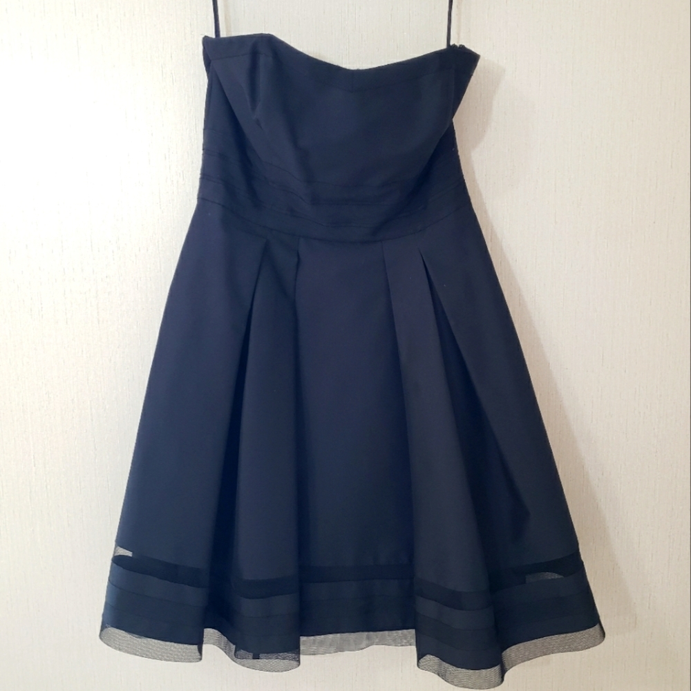 White House Black Market Black Strapless Dress Size 8